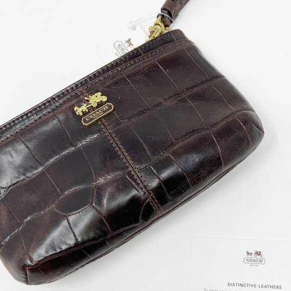 COACH | Madison Embossed Crocodile Leather Medium Wristlet NWT - Picture 6 of 13